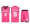 Custom basketball jersey uniform name number printed basketball jersey uniform design color pink