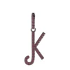 Hot Sale Prong Setting Ruby Gemstone Fashion K Word Alphabet Design Initial Charm Pendant Jewelry