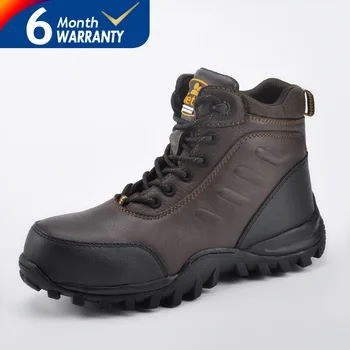 8 inch black steel toe boots