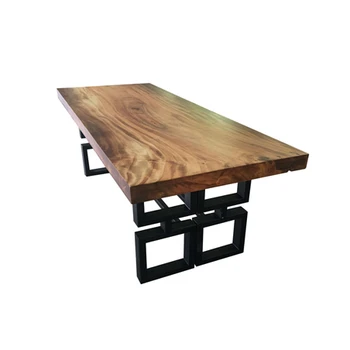 Dining Table Steel Legs Black Color Live Edge Wood Top Acaciawood Product On Dining Table Steel Legs Black Color Live Edge Wood Top Acaciawood Product On