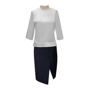 Singapore Best Selling Stylish Professional Custom Ladies Corporate Workwear Women Skirt Uniform Designs Singapore Best Selling Stylish Professional Custom Ladies Corporate Workwear Women Skirt Uniform Designs