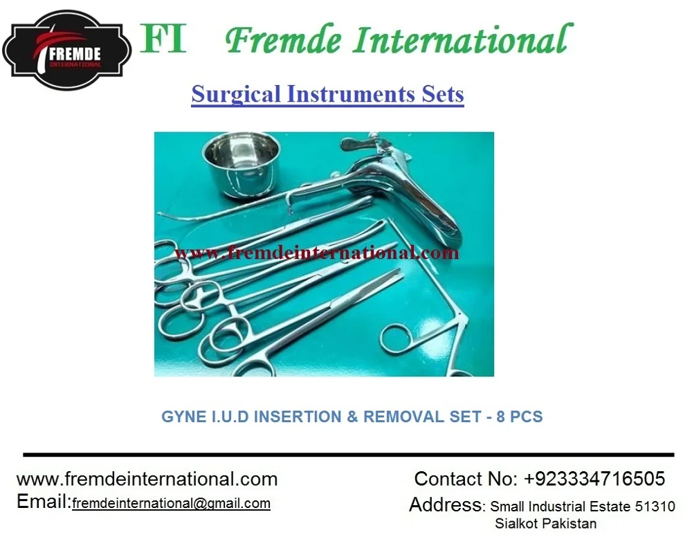 Gyne I.u.d Insertion & Removal Surgery Instruments Set Of 8 Pieces