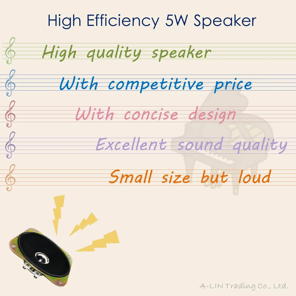 High Efficiency 5W Speaker for Game Machine