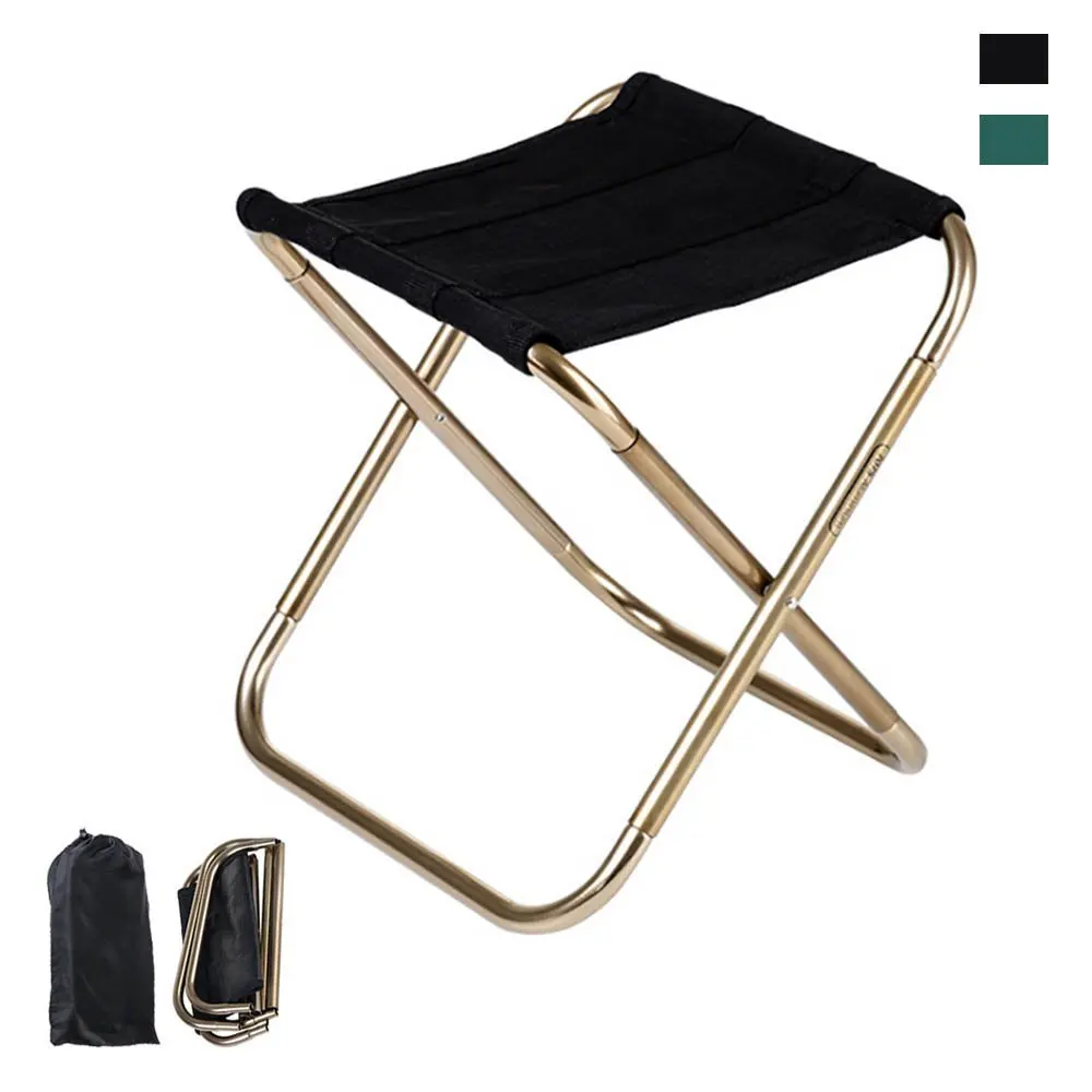 Folding Chair,iDeep 420D Nylon 7075 Aluminum Alloy Portable Folding Stool Camping Stool Fish Chair Camping Chair with Carry Bag Max load 165lbs for Travel Camp Fishing Picnic 9.4x5.5in