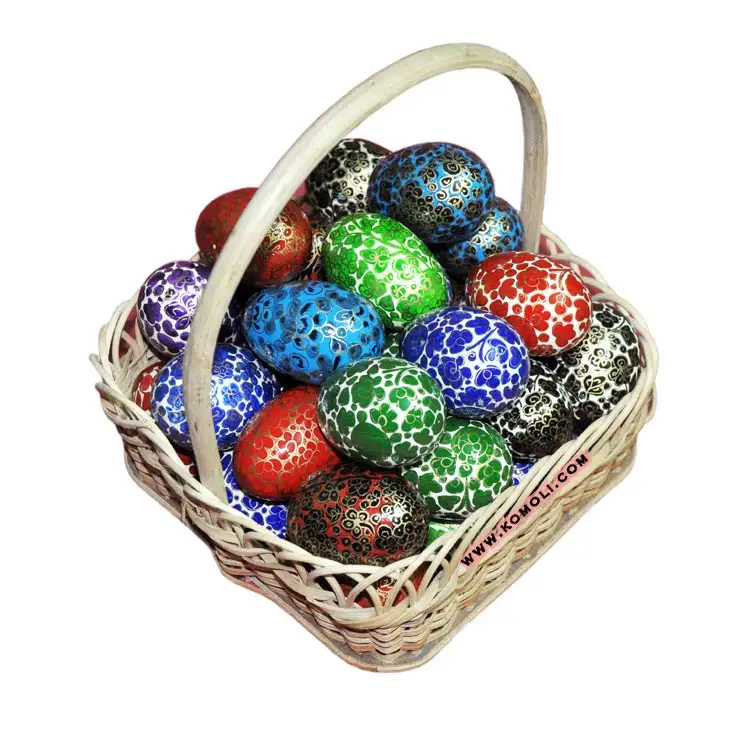 Hand Painted Colourful Paper Mache Handmade Easter Egg Decorations