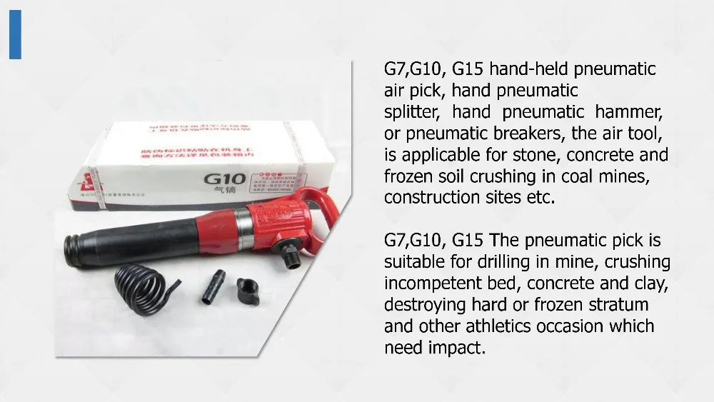 G10 Pneumatic Pick Air Shovel Cement Crusher Pneumatic Chipping Hammer Y 