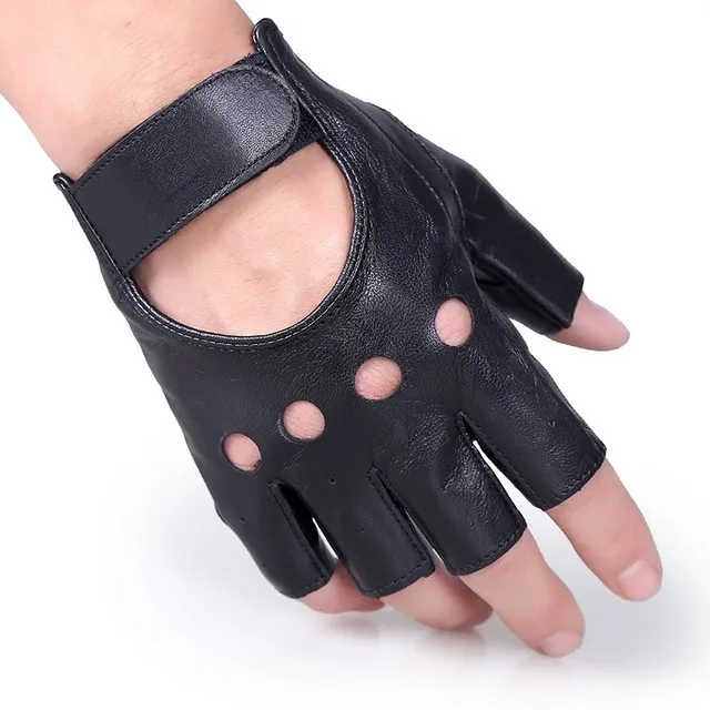 leather half gloves