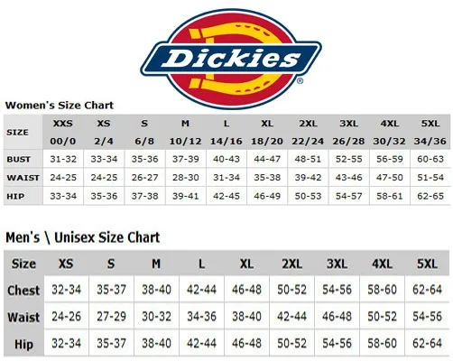 Dickies Overalls Size Chart