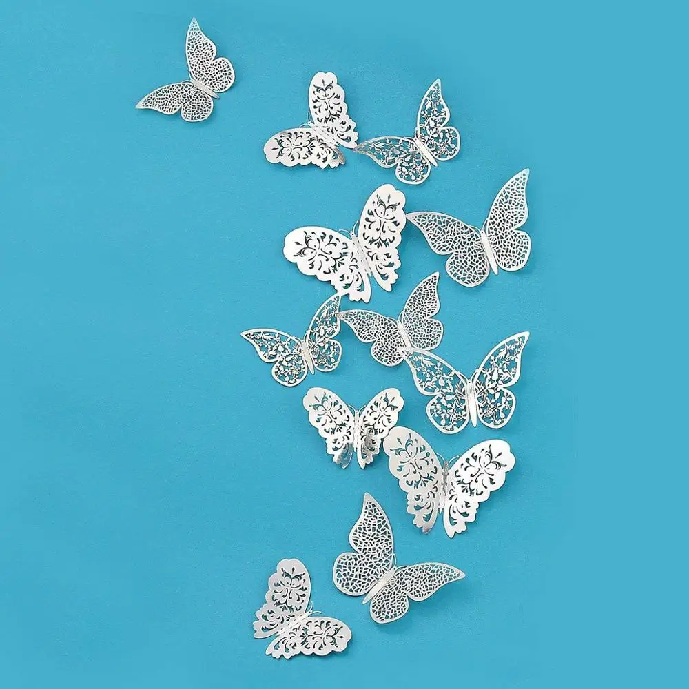 Бабочки серебряные наклейка