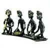Tribal orchestra team black handmade metal welded sculpture african sculptures