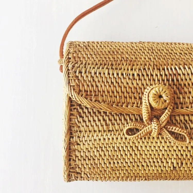 rectangle rattan bag