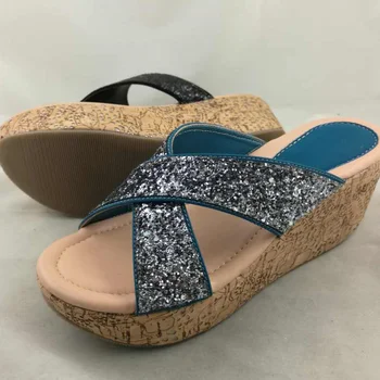 ladies cork wedges