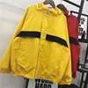 2018 Top Quality Latest fashion autumn Vintage Multicolor Color Block Patchwork Hooded Windbreaker Jackets