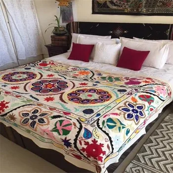 Suzani Bohemian Home Decor Bright And Colourful Single Bed Cover