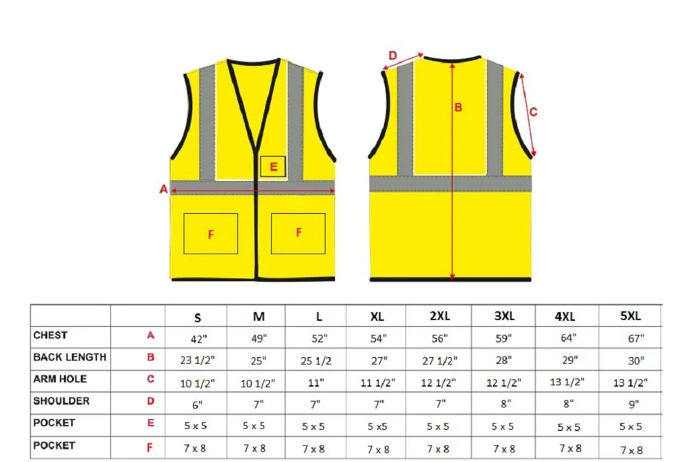 Ansi Approved Safety Vest With 4 Lower Pockets,2 Chest Pockets With Pen Divider & High