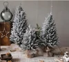 Artificial Flocked Pine PE Christmas Tree Snowing Christmas Tree Table Christmas Tree
