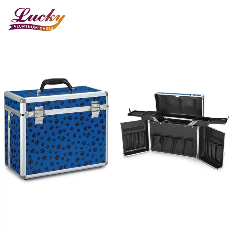 Professional Dog Grooming Case Storage Case Tack Box Bag Pet Black