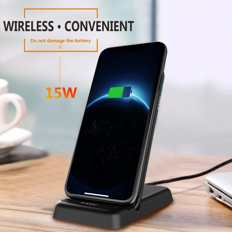 Real 15 Watt smartphone charging station cellphone charge wireless charger with stand