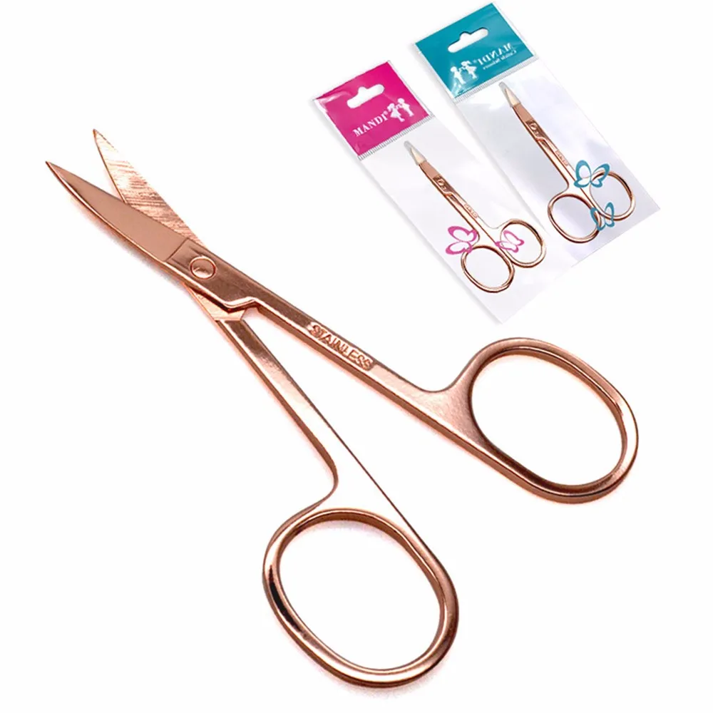 Beauty Trimming Makeup Stainless Steel Rose Gold Eyelash Scissors Buy