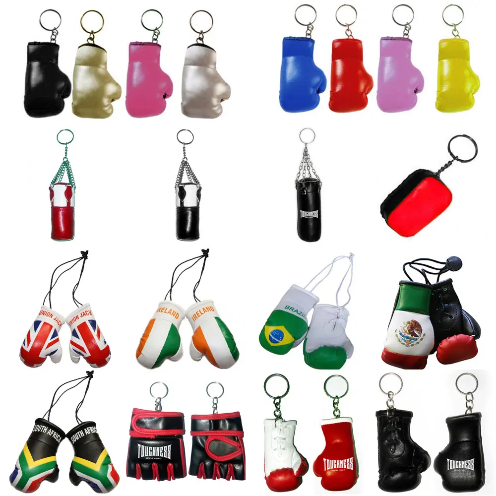 Custom Country Flag Mini Boxing Gloves Car Hanging Italy Keychain