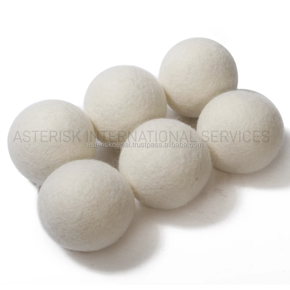 Nepal Made 100 New Zealand Wool Dryer Balls Natural Fabric Softener