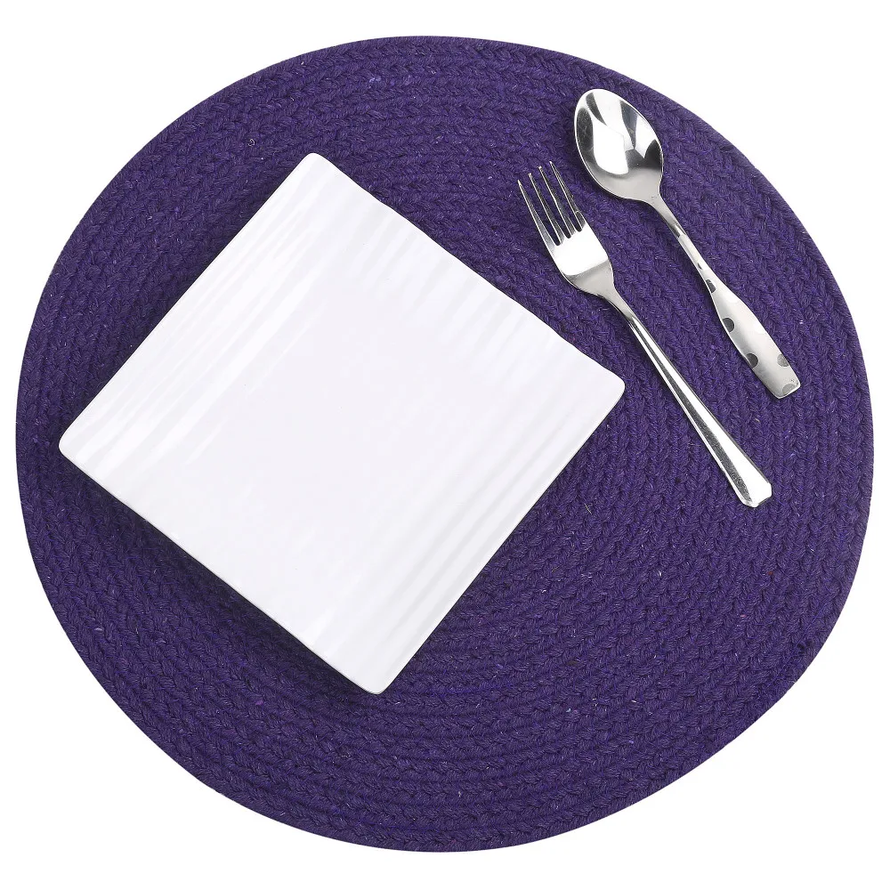 Hot Selling New Designs Jute Handmade Placemat Square Embroidered Table