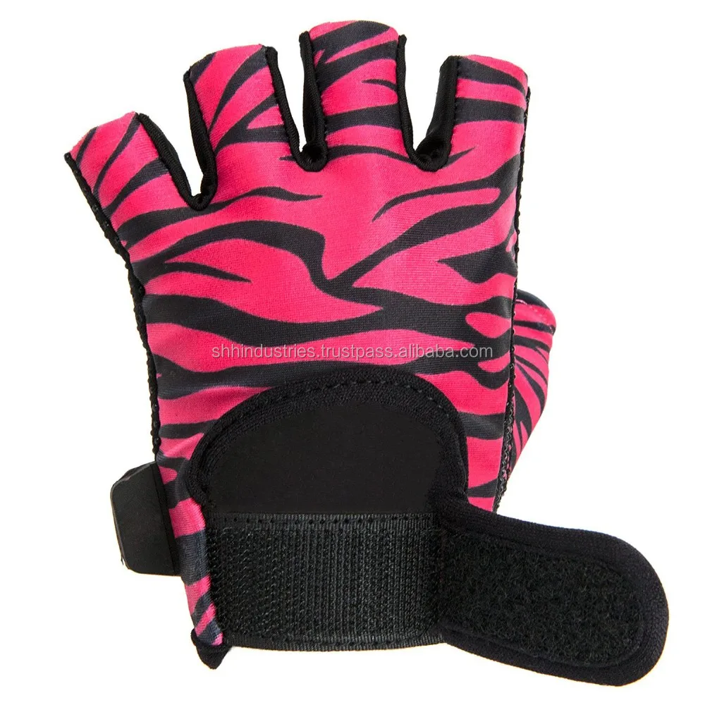Womens Design Series Zebra Print Lifting Gloves Customized Print High