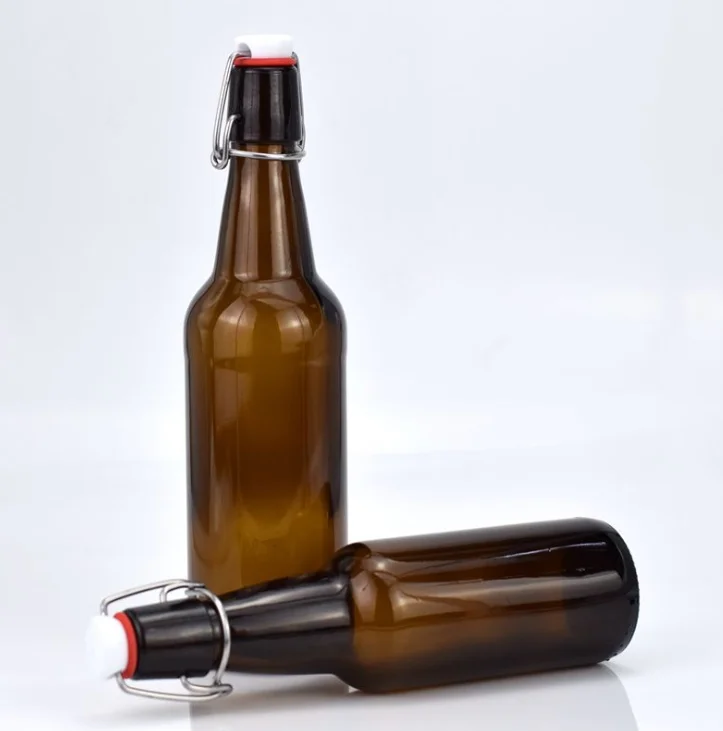 18 Oz Empty Cooling Beer Bottle Amber Glass Diy Beer Refilling Glass