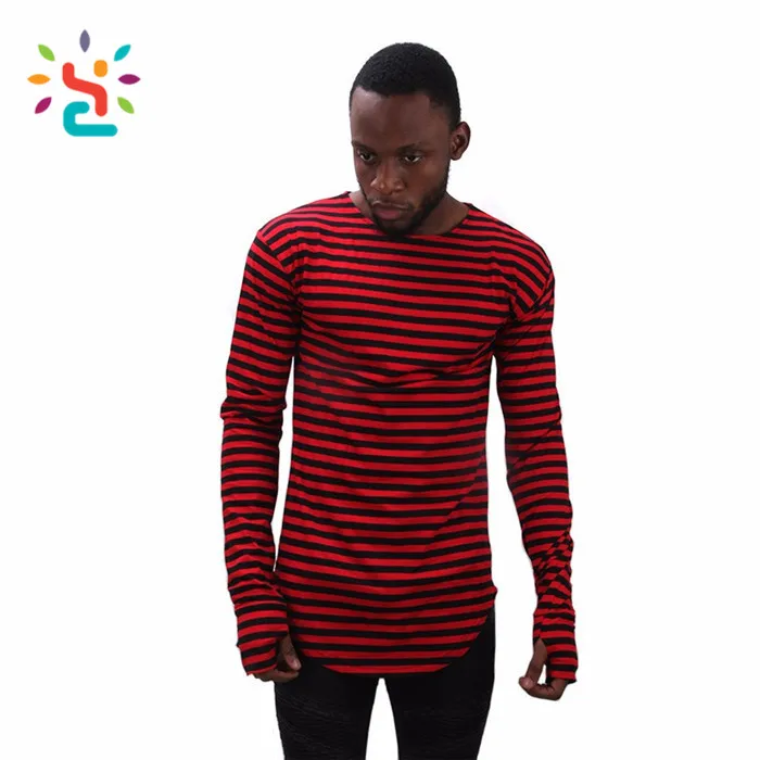Mens T Shirt With Thumb Hole Long Sleeve Tees Summer Striped O Neck  Oversized Stock White And Black T-shirt - Buy Long Tee Shirts For  Men,Summer T Shirt,Thumb Hole Tee Shirts Product
