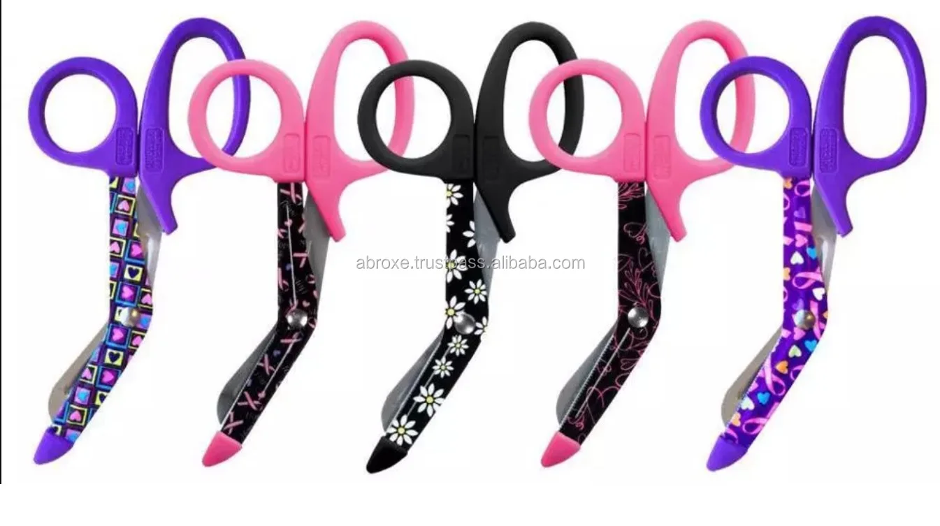 Trauma Shears - Bandage Scissors For Nurses, 7.5" Fluoride Coated Non Stick Blades Stainless Steel Nursing Scissors Doctor Nurses Nursing Students Gold Black