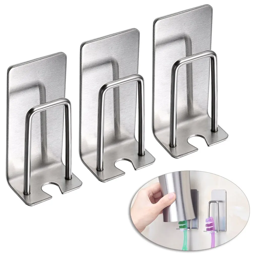 Electric Toothbrush Holder Wall Suction for Bathroom Adhesive Stainless Steel