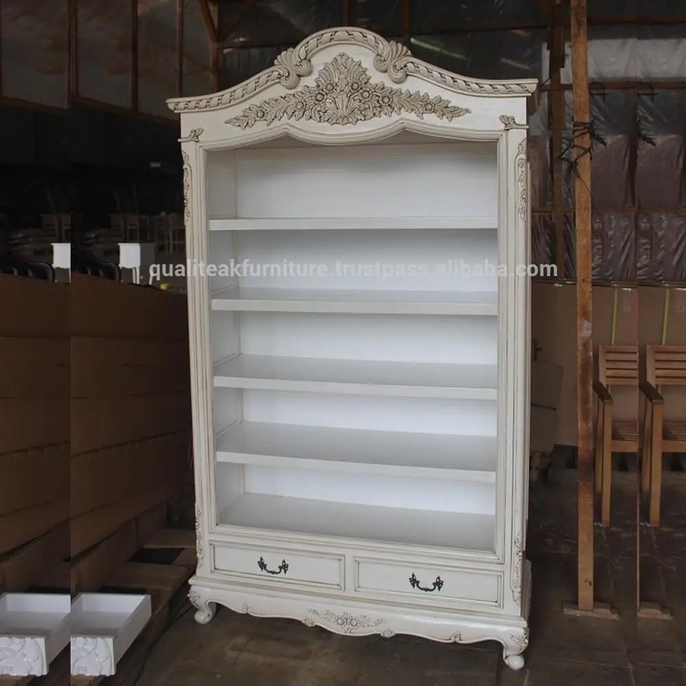 Antique White Paint Mahogany Bookcase With Drawers Buy Mahogany