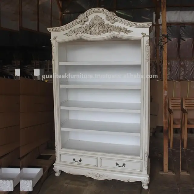 Antique White Paint Mahogany Bookcase With Drawers Buy Mahogany