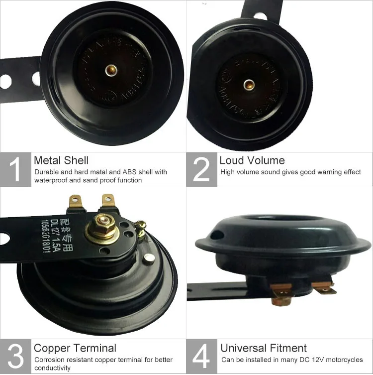 Dc 6v 105db Waterproof Black Electric Horn For Vehicle Car Motor Buy