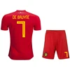 Wholesale Full Set red number 7 Soccer Uniform Customized Cheap Soccer Jersey Set