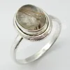 Handmade 925 sterling silver natural faceted rutile quartz gemstone adorable engagement ring