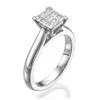 18K White Gold Illusion Solitaire Diamond Ring Total 0.5 Carat