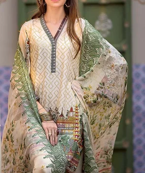 silk dupatta lawn suits 2018