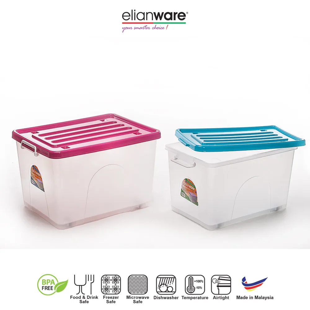 High Quality Big Capacity 70 Liter Plastic Storage Box With Wheels Multipurpose Storage Box with