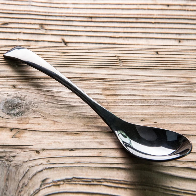 Wholesale Quality Black Steel Spoon Longhandled Spoon For Serving Food