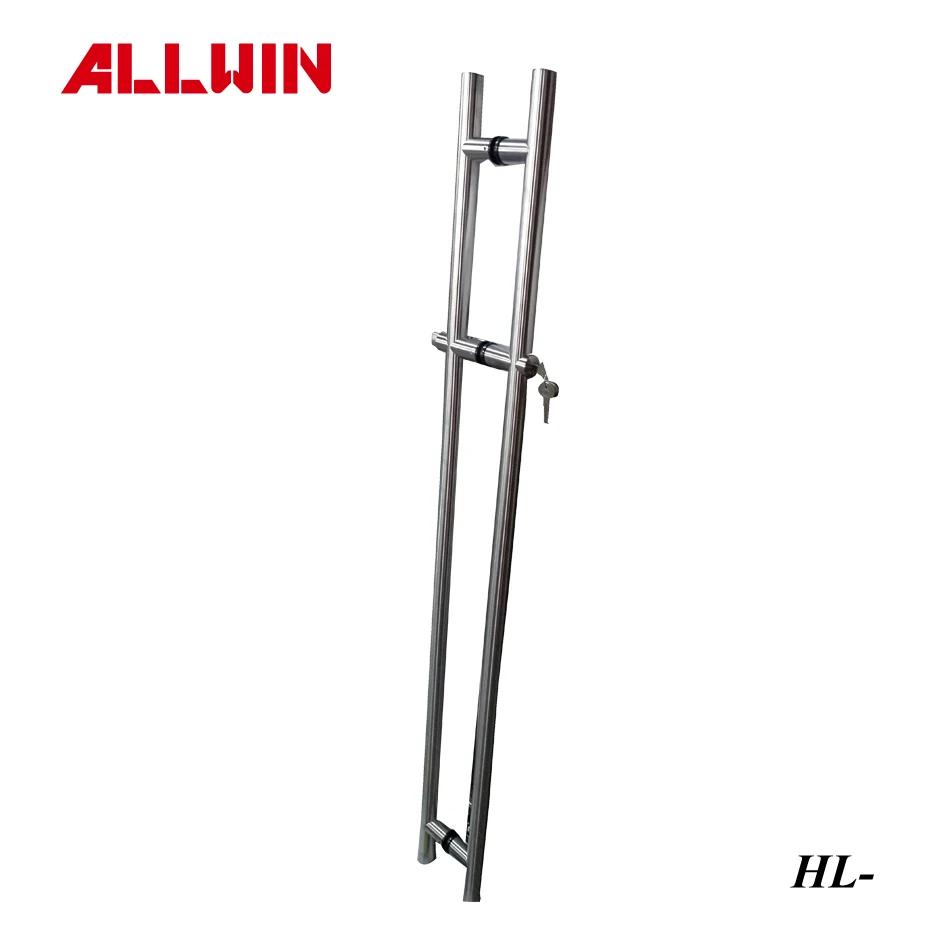 Stainless Steel 3 Column Locking Push Pull Door Handle Locking Ladder