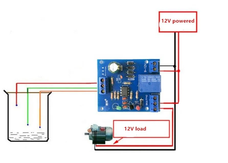 Taidacent 12 Volts 10a 1kw Automatic Liquid Level Control Relay Switch 