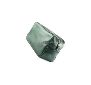 Genuine Leather Toiletry Bag Cosmetic Grooming Hygiene Bathroom Pouch Dopp Case Shaving Makeup Kit Hanging Travel Organizer Gift