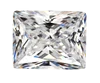 Cubic Zirconia Machine Cut Rectangle / Baguette Princess Cut White Color