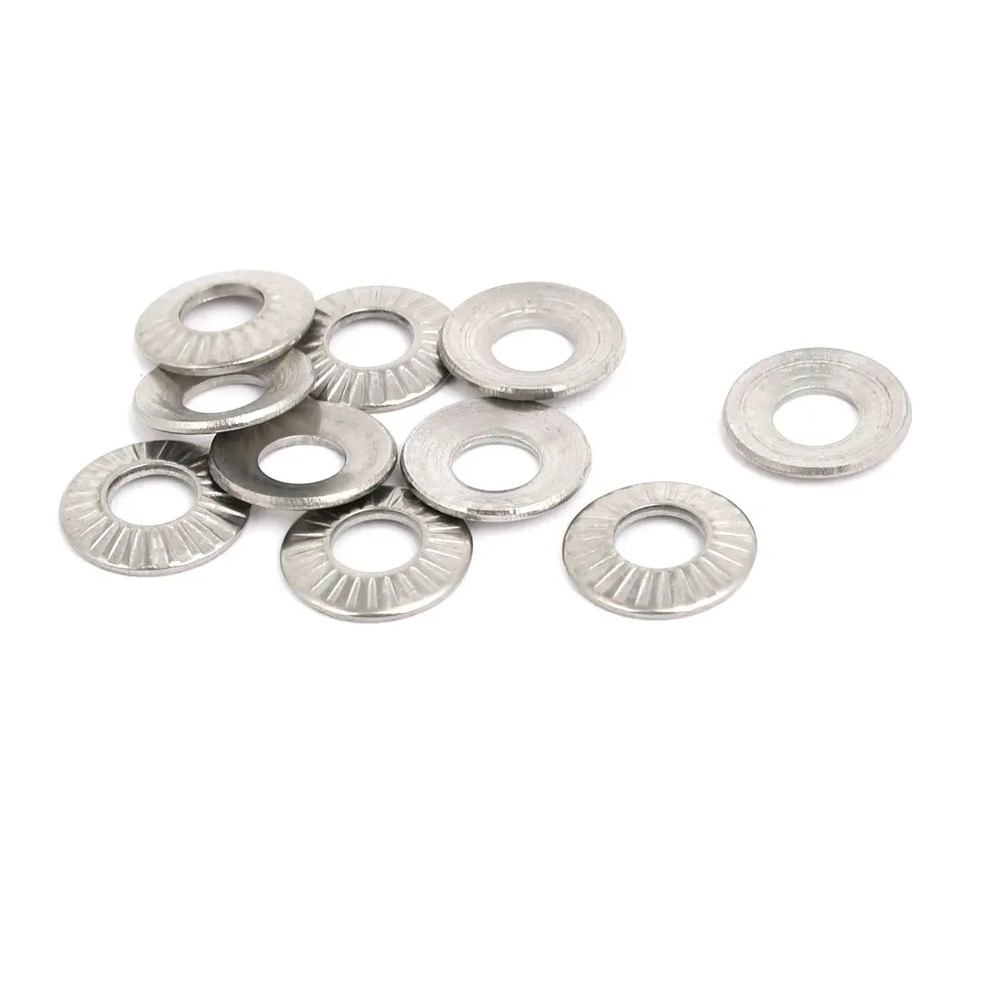 uxcell M5 Inner Diameter 304 Stainless Steel Serrated Conical Spring Washer 10pcs