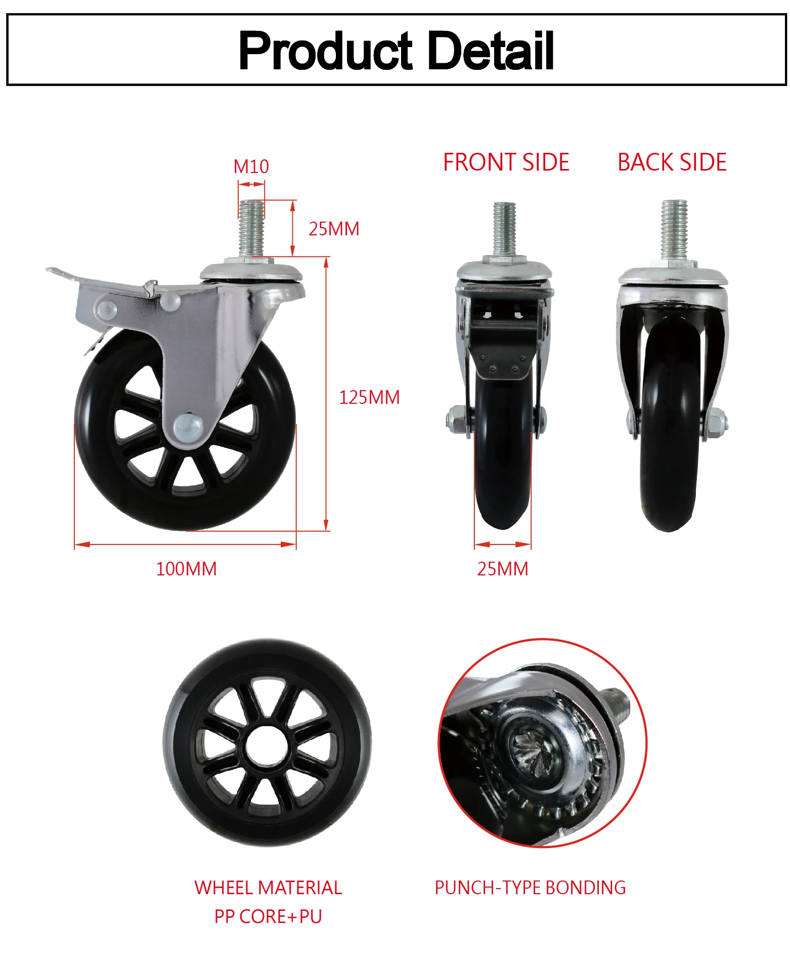 Cce Caster 4 Inch Pu Spare Baby Bed Wheels For Parts Trolley Buy How