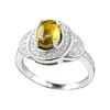 Flow Of Fashion natural yellow tourmaline gemstone jewelry 925 sterling indian silver prong ring manufacturer