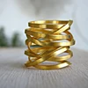 Women Party Gift Elegant Minimalist Wire Wrap Handmade Gold Filled Ring