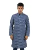 Indian Cotton Full Sleeve Hand Printed Long Men's Kurta