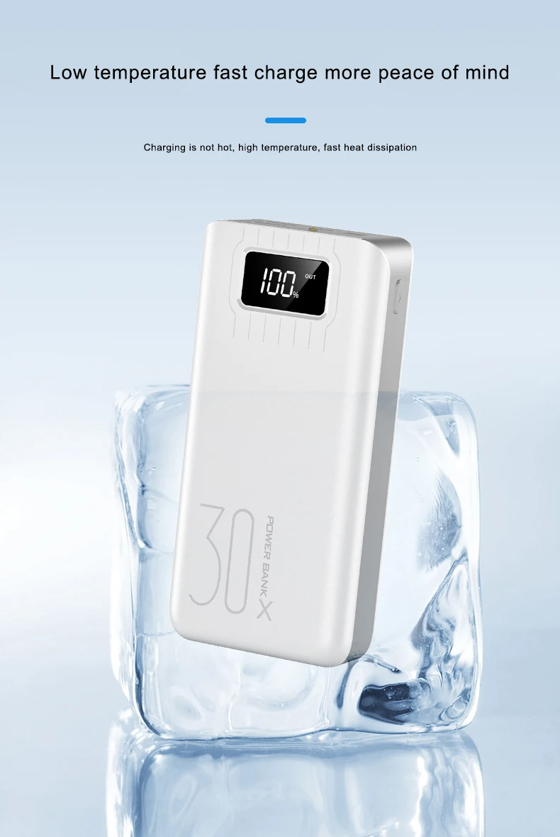 lager capacity 30000mah power bank LCD display 5 USB ports portable powerbank - ANKUX.COM